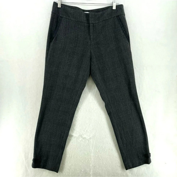Calvin Klein Pants - Calvin Klein Trousers Womens Sz 6 Gray Plaid High Rise Straight Leg Stretch Crop